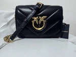 Pinko Love Mini Puff Quilted Leather Crossbody Bag Black Gold Chain Chic Gift. Fixed Price $145.00.